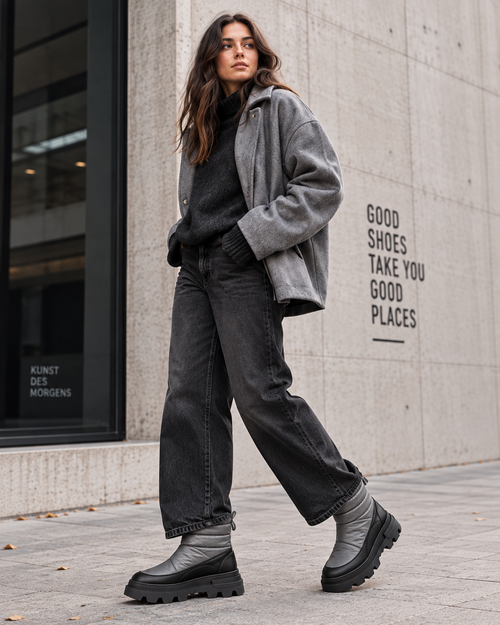 BRUNELLA.08.12 NAPPA BLCK NYLON GREY MATT # ab Ende Oktober verfügbar